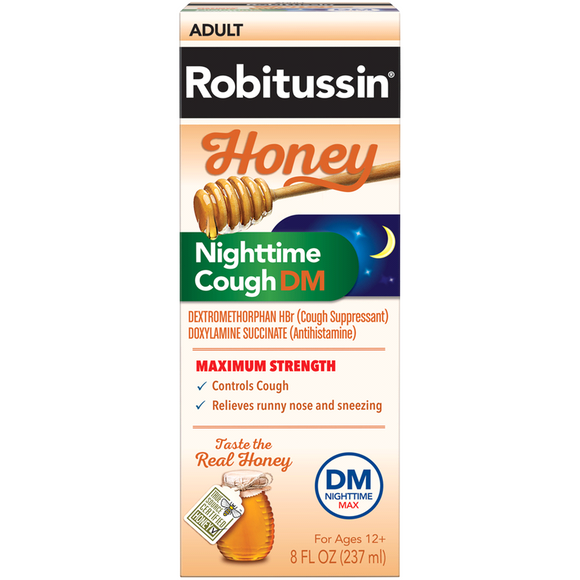 Adult Robitussin Honey Nighttime Cough DM 8 fl oz  蜂蜜夜间成人止咳药水8fl.oz