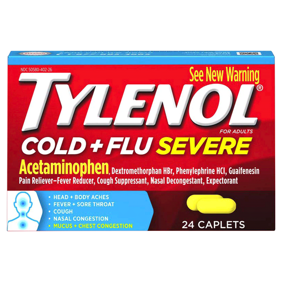 Tylenol Cold & Flu Severe Multi Symptom Caplets - Acetaminophen - 24ct