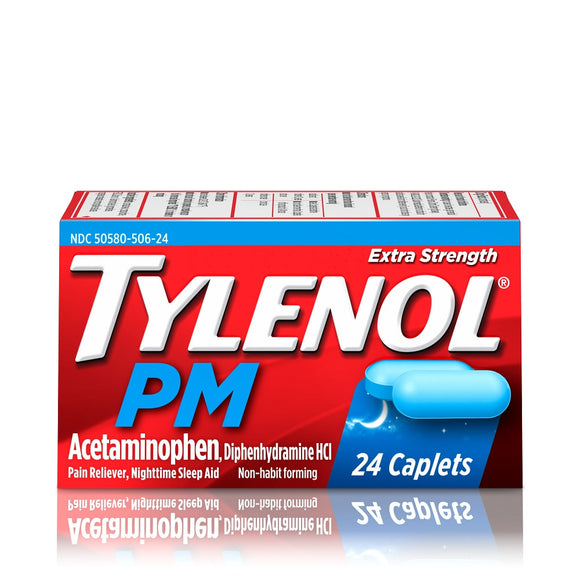 TYLENOL PM EXTRA STRENGTH 500MG CAPLETS 24 CT