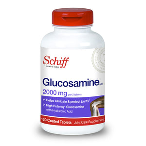 Schiff Brand Glucosamine + Hyaluronic Acid Tablets, 2000mg. 150 Coated Tablets  葡萄糖胺+透明質酸片, 關節軟骨補充劑 150粒