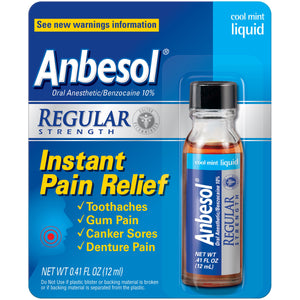 ANBESOL Brand REGULAR STRENGTH 0.41oz  常规强度口服麻醉液 12ml