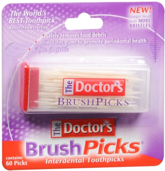 THE DOCTOR'S Brand BRUSH PICKS, Interdental Toothpicks 60 PICKS  牙签棒 60支装