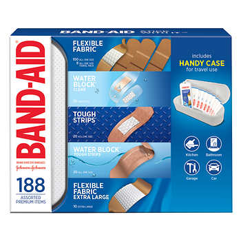 BAND-AID Brand Adhesive Bandages, Variety Pack, 188 piece with Case