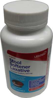 Leader Brand Stool Softener Laxative 100 Softgels  軟化劑通便