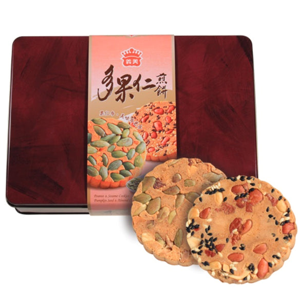 I-MEI, Peanut & Sesame Cookies / Pumpkin Seed & Almond Cookies (20 Pcs/ 320g) Gift Pack  義美, 多果仁煎餅(20片/ 320克) 禮盒裝