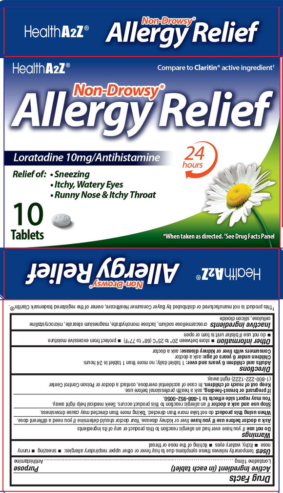 HealthA2Z Brand Allergy Relief 24 hours 10 tables  24小时过敏药 10粒装