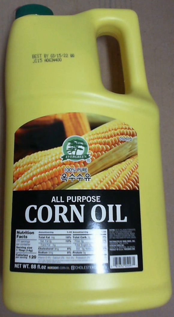 Evergreen Brand Corn Oil, All Purpose 88 Fl oz  韓國粟米油 88盎司