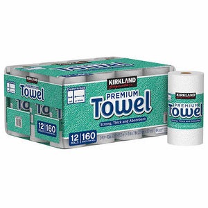 KIRKLAND SIGNATURE PREMIUM TOWEL (12 Rolls / 160 Sheets Per Roll)