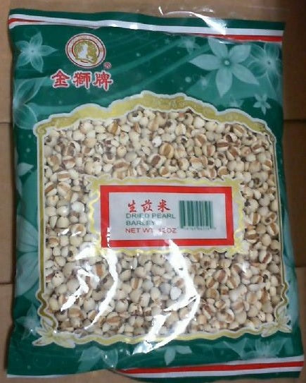 Golden Lion Brand  Dried Pearl Barley 12 oz  金獅牌 生苡米