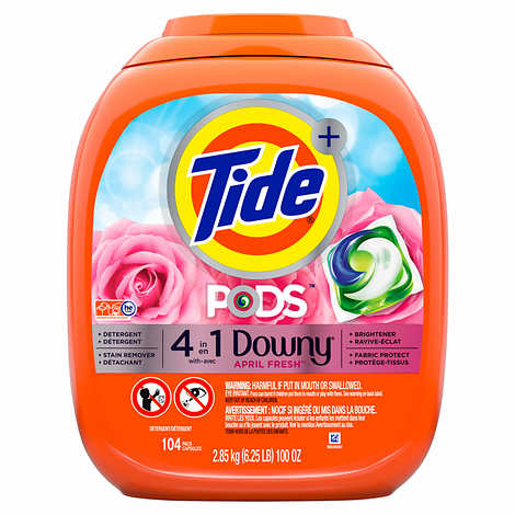 Tide Pods 4 in 1 Downy HE Laundry Detergent Pods, April Fresh (104-count) 2.85 Kg