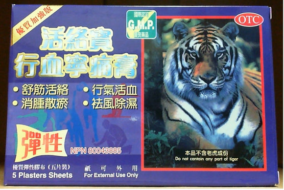 HUO LUO BAO XING XUE NING TONG PLASTER (5 Plasters Sheets)  活絡寶 行血寧痛膏 (5片裝)