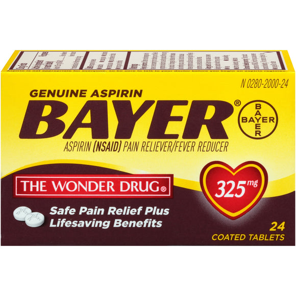 Bayer Genuine Aspirin Coated Tablets - 24 CT