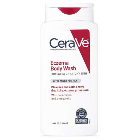 CeraVe Brand Eczema Body Wash For Extra Dry, Itchy Skin 10 Fl oz (296 ML)  湿疹沐浴露, 適用特別乾燥, 發癢的皮膚