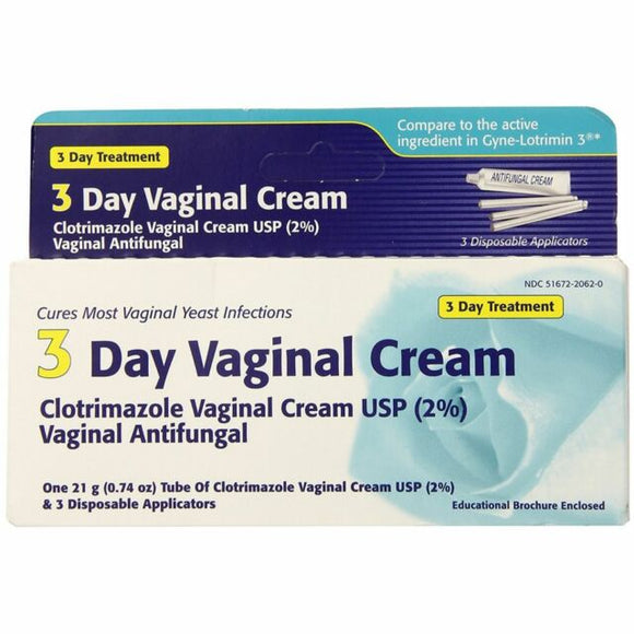 Clotrimazole 3 Day Vaginal Cream, Vaginal Antifungal 0.74 oz (21g)  陰道抗真菌藥/軟膏
