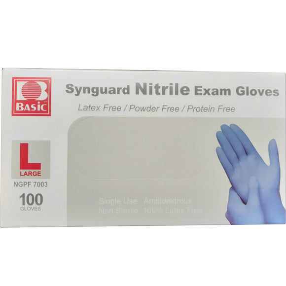 BASiC Brand Nitrile Gloves (L) 100/Box