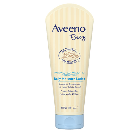 Aveeno Baby Brand Daily Moisture Lotion with Natural Colloidal Oatmeal, 8 oz (227g)  婴儿日常保湿乳 燕麦配方版