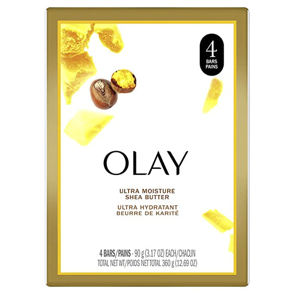 Olay Brand Ultra Moisture Shea Butter, Beauty Bar, 3.17 oz x 4 Bars  玉蘭油 美容皂 超保濕, 乳木果油 4件裝