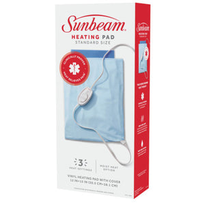 SunBeam Brand Moist/Dry Standard Size Light Blue Heating Pad (12x15 IN)  濕/乾加熱墊, 淺藍色, 標準尺寸: 30.5x38.1 cm