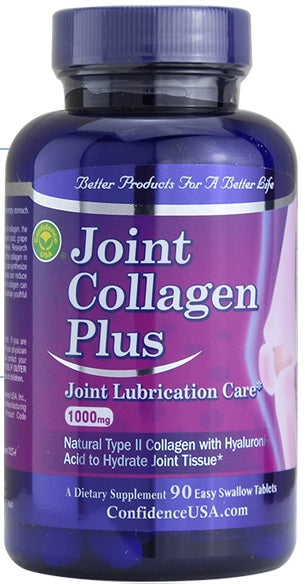 Joint Collagen Plus 1000mg, Natural Type II Collagen with Hyaluronic Acid 90 Tablets  骨膠原補鈣, 天然II型膠原蛋白與透明質酸 90粒