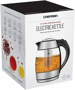 CHEFMAN Brand 1.8L Electric Kettle, Stainless steel  電熱水壺 1.8升, 不銹鋼