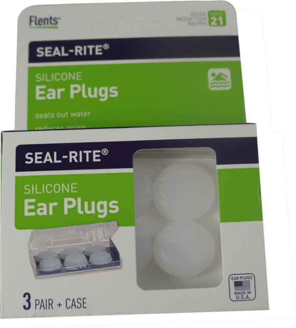 Flents (Seal-Rite) Brand Soft Silicone Ear Plugs, Seals Out Water, Reduces Noise, 3 Pairs  耳塞柔軟矽膠, 密封水, 降低噪音, 3對