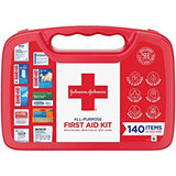 Johnson & Johnson Brand All-Purpose First Aid Kit, Portable Compact First Aid Set (140 Items)  急救箱, 內含140種急救物品