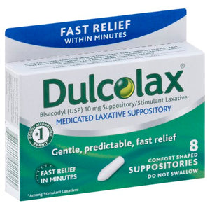 DULCOLAX MEDICATED 10MG SUPPOSITORY 8S