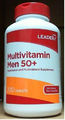 Leader Brand MULTIVITAMIN MEN 50+, 200 TABLES 多种维生素 男士 50岁以上200粒