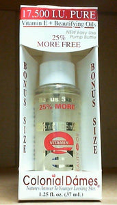 Colonial Dames Brand Vitamin E + Beautifying Oils Value Pack, 17,500 I.U. Pure 1.25 Fl oz (37 mL)  維生素E + 美容油