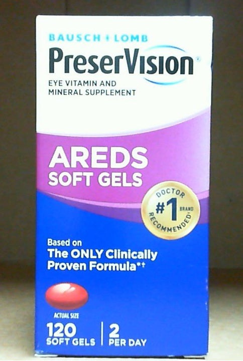 Bausch+Lomb (PreserVision) Brand AREDS 2 Soft Gels Eye Vitamin & Mineral Supplement 120 ct Soft Gels  眼部維生素和礦物質補充劑 120 ct軟膠囊