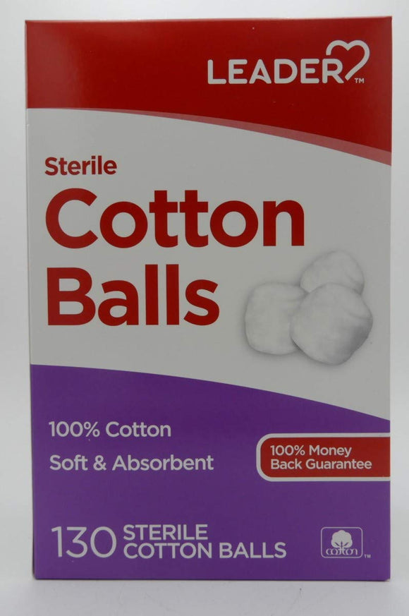 LEADER Brand Cotton Balls Sterile 130 ct  無菌棉花球 130個