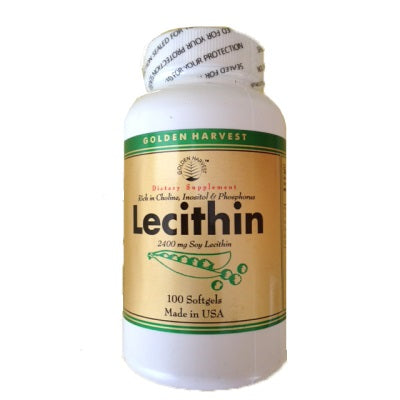 Golden Harvest Brand Lecithin 2400 mg, Dietary Supplement, 100 Softgels  天然卵磷脂, 膳食補充劑 100粒