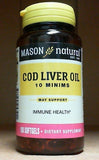 Mason Natural Brand Cod Liver Oil Omega-3, 100 Softgels  鱈魚肝油 Omega-3, 100粒
