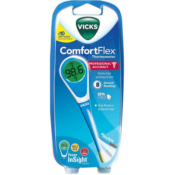 Vicks Comfortflex Digital Thermometer With Fever Insight, 1 ct