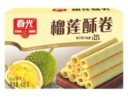 Chun Guang Brand DURIAN WAFER ROLL 5.3 oz  春光 榴槤酥卷 5.3安士