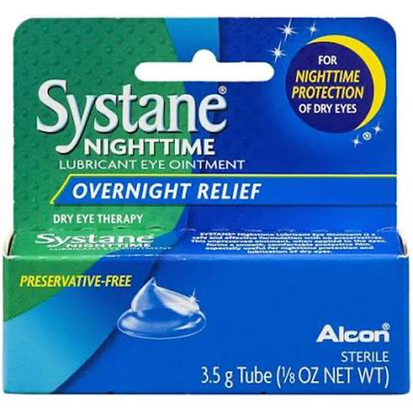 Systane Brand Overnight Relief Lubricant Eye Ointment 1/8 oz 夜间润眼眼药膏 3.5 g