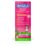 Children's Benadryl Dye-Free Allergy Liquid, Bubble Gum - 4 fl oz