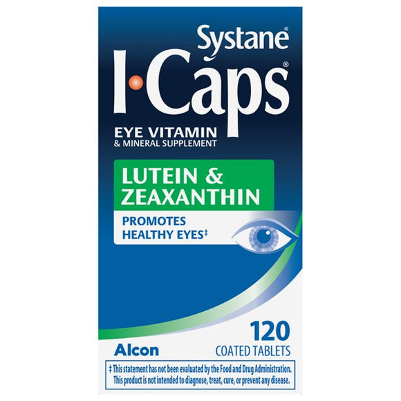 Systane (I-Caps) Brand Lutein & Zeaxanthin, Eye Vitamin & Mineral Supplement 120 Coated Tablets  眼部維生素和礦物質補充劑 含葉黃素和玉米黃質