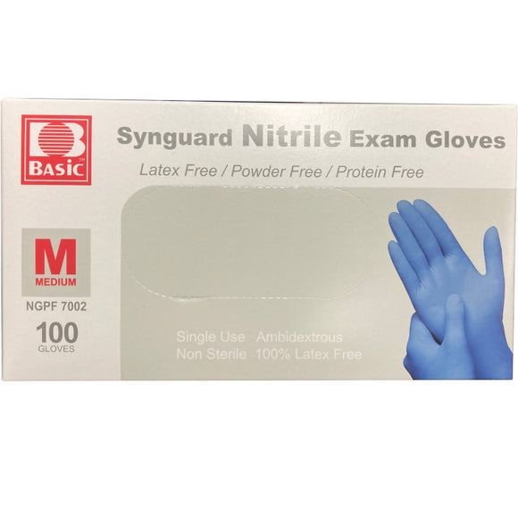 BASiC Brand Nitrile Gloves (M) 100/box