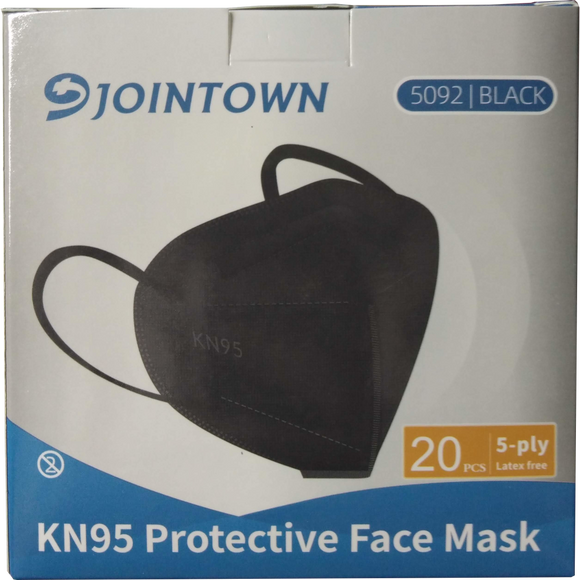 JOINTOWN KN95 Face Mask 5-ply 20 pcs (BLACK)