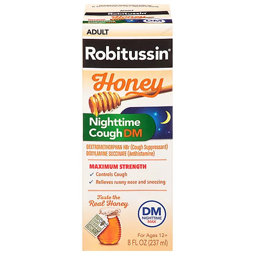 ROBITUSSIN乐倍舒 DM天然蜂蜜强效夜间止咳糖浆 4FL/OZ