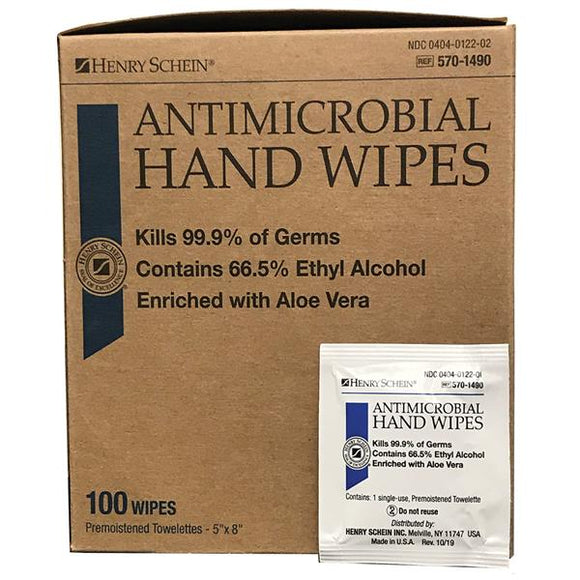 Henry Schein AntiMicrobial Hand Wipes 100 wipes 5