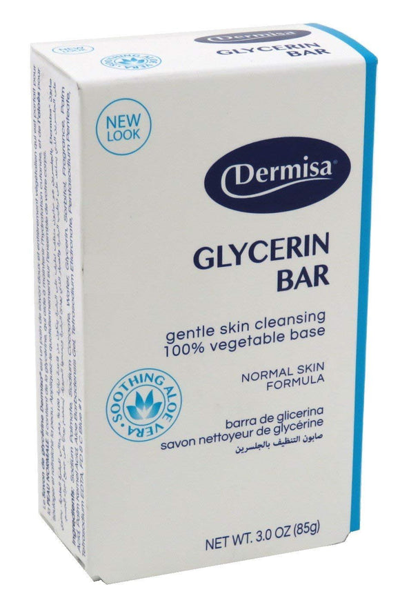 Dermisa Soap Glycerin Facial 3 Ounce With Aloe Vera 85g 芦荟面部香皂 2.09g