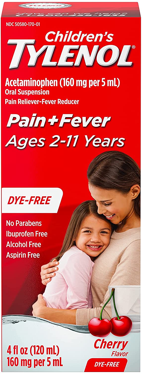 CHILDREN'S TYLENOL AGES 2-11 YEARS DYE-FREE CHERRY 4OZ