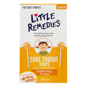 Little Remedies Brand Sore Throat Pops, 10 Pops  止咳棒棒糖 10支装