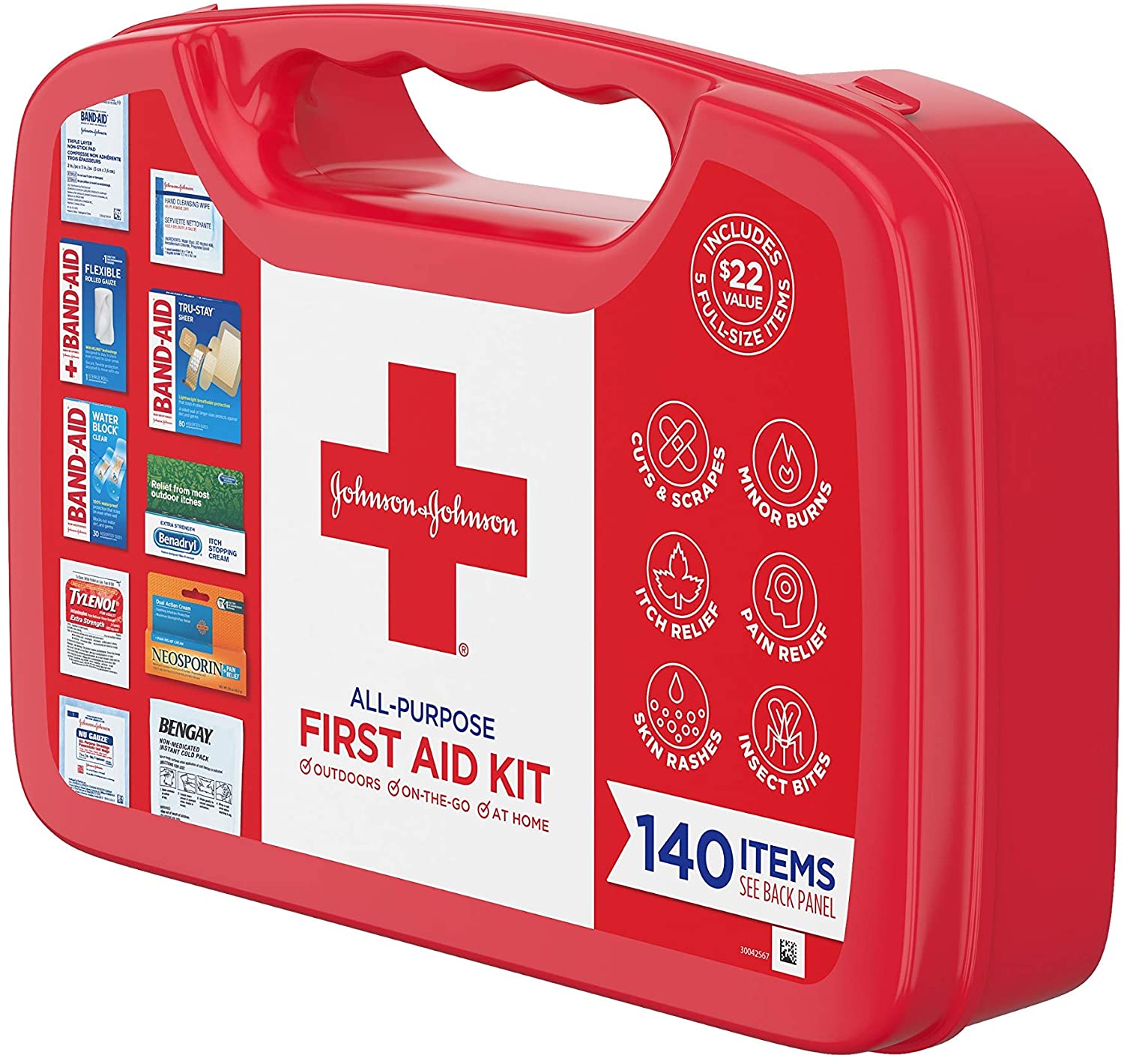 Johnson & Johnson Brand All-Purpose First Aid Kit, Portable