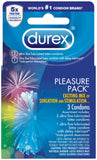 Durex Condom Pleasure Pack Assorted Condoms, 3 Count