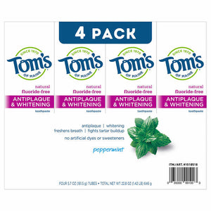 Tom's of Maine Antiplaque & Whitening Toothpaste 5.7 oz (4 PACKS)