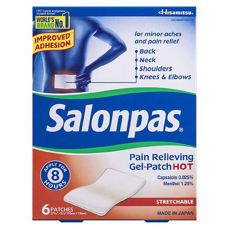 SALONPAS PAIN RELIEF HOT GEL PATCH 6 CT