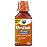 Vicks DayQuil Brand Cold & Flu Relief Liquid, Acetaminophen 12 fl oz (354mL)  日间用强效缓解感冒发烧咳嗽止痛药水